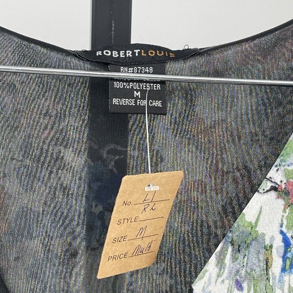 Robert Louis Womens Handkerchief Midi Floral Dress size M Flowy Faux Wrap Fairy - Picture 6 of 8